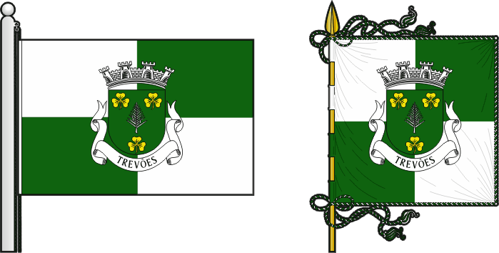 Bandeira e estandarte da antiga freguesia de Trevões - Trevões former civil parish, flag and banner