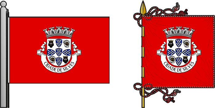 Bandeira e estandarte do município de Silves -  Silves municipal flag and banner