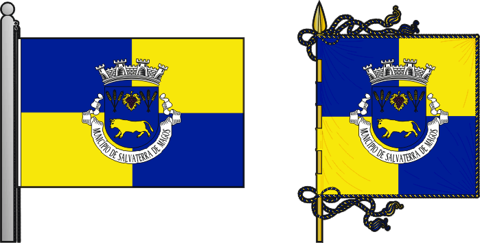 Bandeira e estandarte do Município de Salvaterra de Magos - Salvaterra de Magos municipal flag and banner Bandeira e estandarte do Município de Salvaterra de Magos - Salvaterra de Magos municipal flag and banner