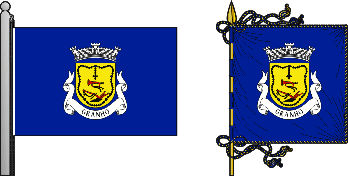 Bandeira e estandarte da antiga freguesia de Granho - Granho former civil parish, flag and banner Bandeira e estandarte da antiga freguesia de Granho - Granho former civil parish, flag and banner