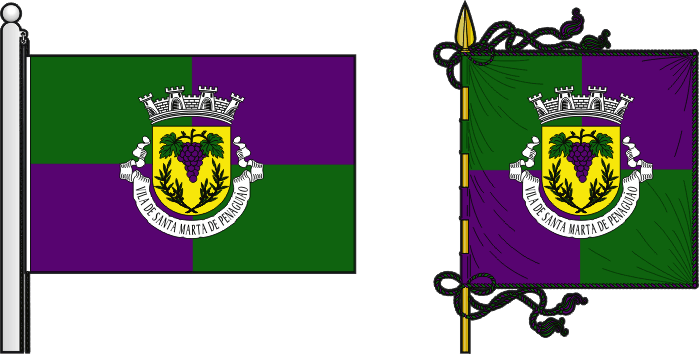 Bandeira e estandarte do Município de Santa Marta de Penaguião - Santa Marta de Penaguião municipal flag and banner Bandeira e estandarte do Município de Santa Marta de Penaguião - Santa Marta de Penaguião municipal flag and banner