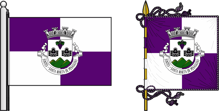 Bandeira e estandarte da freguesia de Fontes - Fontes civil parish, flag and banner