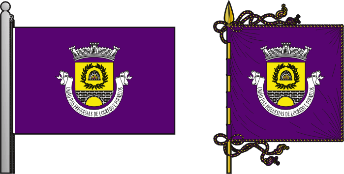 Bandeira e estandarte da União das freguesias de Louredo e Fornelos - Louredo and Fornelos civil parishes union flag and banner Bandeira e estandarte da União das freguesias de Louredo e Fornelos - Louredo and Fornelos civil parishes union flag and banner