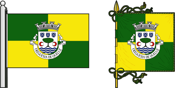 Bandeira e estandarte da antiga freguesia de Queluz - Queluz former civil parish, flag and banner Bandeira e estandarte da antiga freguesia de Queluz - Queluz former civil parish, flag and banner