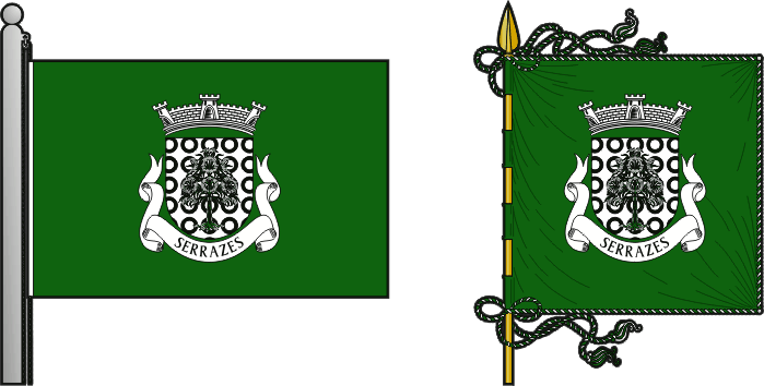 Bandeira e estandarte da freguesia de Serrazes - Serrazes civil parish, flag and banner Bandeira e estandarte da freguesia de Serrazes - Serrazes civil parish, flag and banner