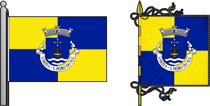 Bandeira e estandarte da antiga freguesia de Várzea - Várzea former civil parish, flag and banner