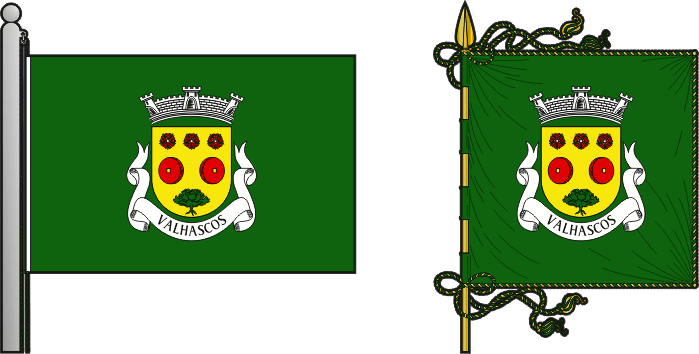 Bandeira e estandarte da freguesia de Valhascos - Valhascos civil parish, flag and banner