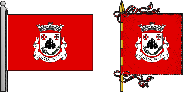 Bandeira e estandarte da freguesia de Tapéus - Tapéus civil parish, flag and banner