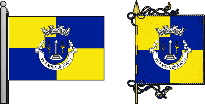 Bandeira e estandarte da freguesia de Vila Nova de Anços - Vila Nova de Anços civil parish, flag and banner