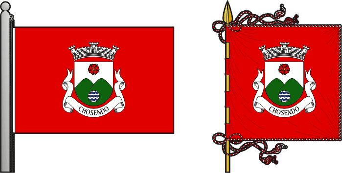 Bandeira e estandarte da freguesia de Chosendo - Chosendo civil parish, flag and banner