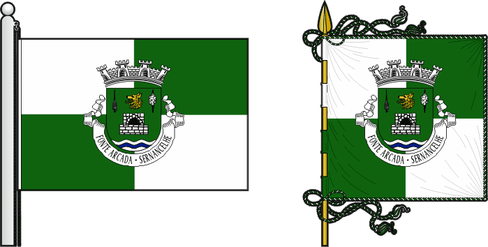 Bandeira e estandarte da antiga freguesia de Fonte Arcada - Fonte Arcada former civil parish, flag and banner Bandeira e estandarte da antiga freguesia de Fonte Arcada - Fonte Arcada former civil parish, flag and banner