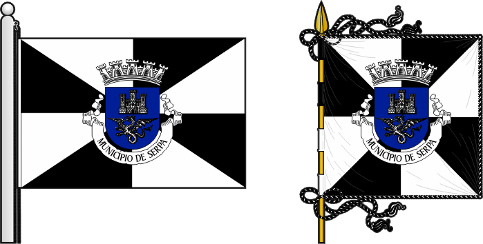 Bandeira e estandarte do Município de Serpa - Serpa municipal flag and banner Bandeira e estandarte do Município de Serpa - Serpa municipal flag and banner