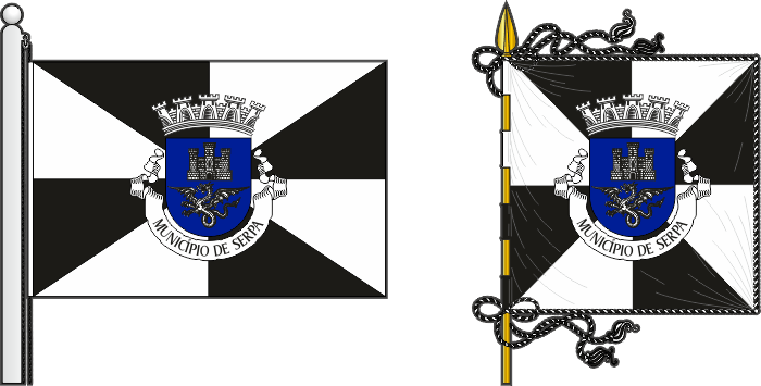 Bandeira e estandarte do Município de Serpa - Serpa municipal flag and banner Bandeira e estandarte do Município de Serpa - Serpa municipal flag and banner