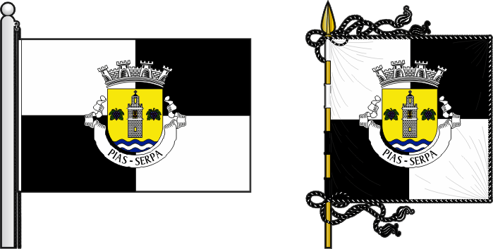 Bandeira e estandarte da freguesia de Pias - Pias civil parish, flag and banner Bandeira e estandarte da freguesia de Pias - Pias civil parish, flag and banner