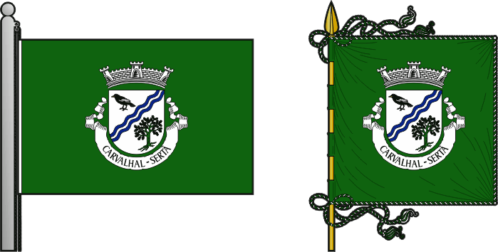 Bandeira e estandarte da freguesia de Carvalhal - Carvalhal civil parish, flag and banner Bandeira e estandarte da freguesia de Carvalhal - Carvalhal civil parish, flag and banner