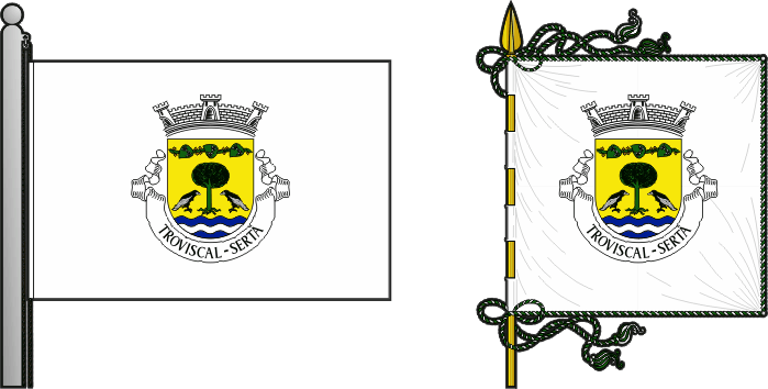 Bandeira e estandarte da freguesia de Troviscal - Troviscal civil parish, flag and banner