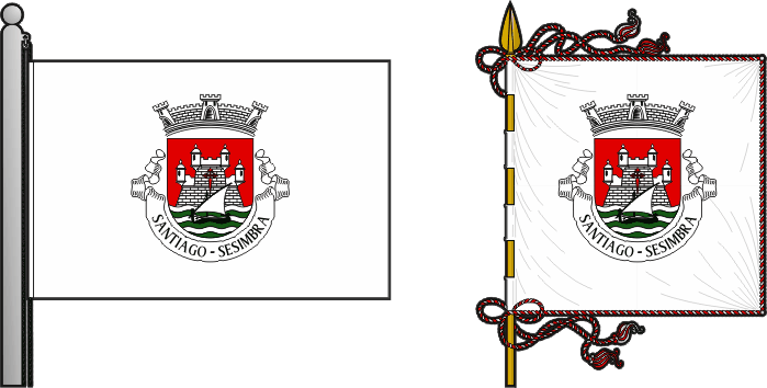 Bandeira e estandarte da freguesia de Sesimbra (Santiago) - Sesimbra (Santiago) civil parish, flag and banner Bandeira e estandarte da freguesia de Sesimbra (Santiago) - Sesimbra (Santiago) civil parish, flag and banner