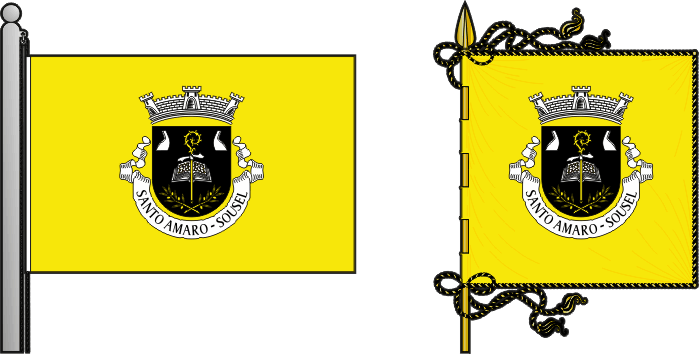 Bandeira e estandarte da freguesia de Santo Amaro - Santo Amaro civil parish, flag and banner