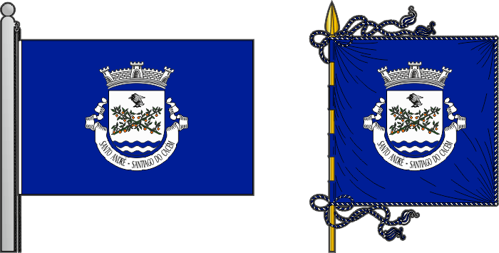 Bandeira e estandarte da freguesia de Santo André - Santo André civil parish, flag and banner Bandeira e estandarte da freguesia de Santo André - Santo André civil parish, flag and banner