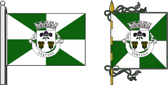 Bandeira e estandarte do Município de Santana - Santana municipal flag and banner Bandeira e estandarte do Município de Santana - Santana municipal flag and banner