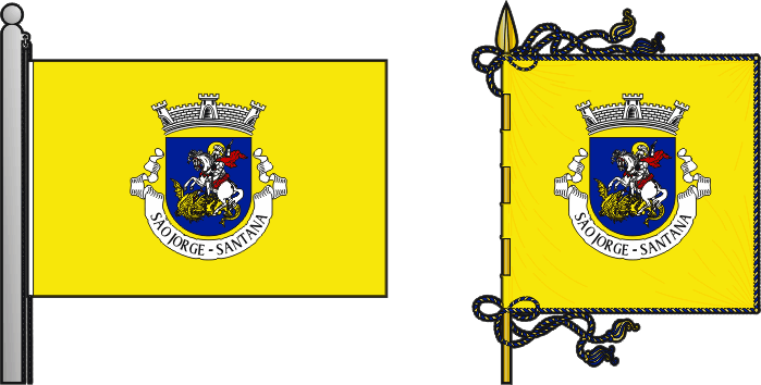 Bandeira e estandarte da freguesia de São Jorge - São Jorge civil parish, flag and banner Bandeira e estandarte da freguesia de São Jorge - São Jorge civil parish, flag and banner