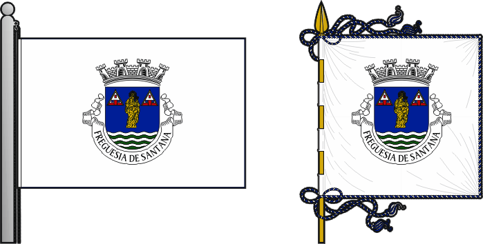 Bandeira e estandarte da freguesia de Santana - Santana civil parish, flag and banner