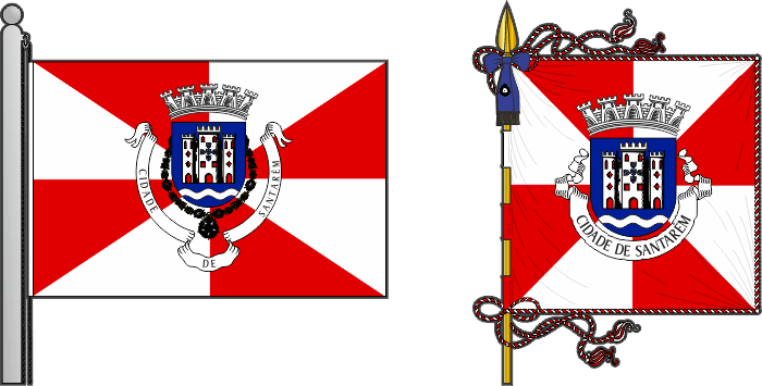 Bandeira e estandarte do Município de Santarém - Santarém municipal flag and banner Bandeira e estandarte do Município de Santarém - Santarém municipal flag and banner