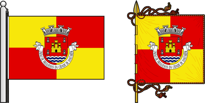 Bandeira e estandarte da Freguesia da Cidade de Santarém - City of Santarém civil parish, flag and banner Bandeira e estandarte da Freguesia da Cidade de Santarém - City of Santarém civil parish, flag and banner