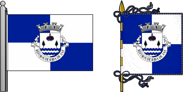 Bandeira e estandarte da antiga freguesia de Refojos de Riba de Ave - Refojos de Riba de Ave former civil parish, flag and banner Bandeira e estandarte da antiga freguesia de Refojos de Riba de Ave - Refojos de Riba de Ave former civil parish, flag and banner
