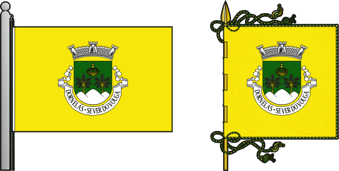 Bandeira e estandarte da antiga freguesia de Dornelas - Dornelas former civil parish, flag and banner Bandeira e estandarte da antiga freguesia de Dornelas - Dornelas former civil parish, flag and banner