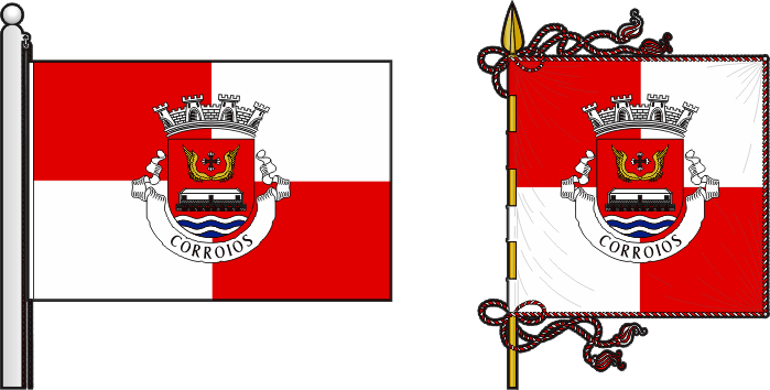 Bandeira e estandarte da freguesia de Corroios - Corroios civil parish, flag and banner Bandeira e estandarte da freguesia de Corroios - Corroios civil parish, flag and banner