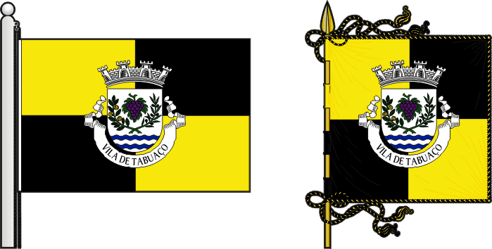Bandeira e estandarte do Município de Tabuaço - Tabuaço municipal flag and banner