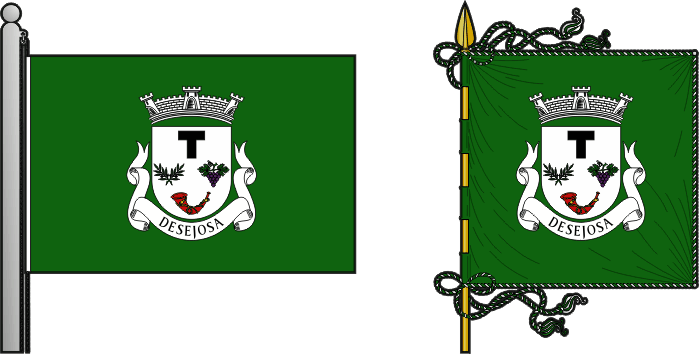 Bandeira e estandarte da freguesia de Desejosa - Desejosa civil parish, flag and banner Bandeira e estandarte da freguesia de Desejosa - Desejosa civil parish, flag and banner