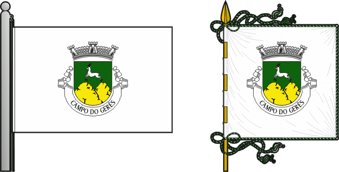 Bandeira e estandarte da freguesia de Campo do Gerês - Campo do Gerês civil parish, flag and banner