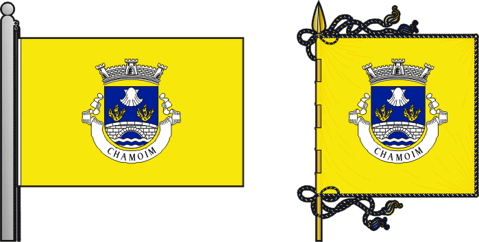 Bandeira e estandarte da antiga freguesia de Chamoim - Chamoim former civil parish, flag and banner Bandeira e estandarte da antiga freguesia de Chamoim - Chamoim former civil parish, flag and banner