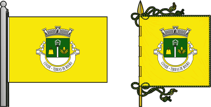 Bandeira e estandarte da freguesia de Covide - Covide civil parish, flag and banner Bandeira e estandarte da freguesia de Covide - Covide civil parish, flag and banner
