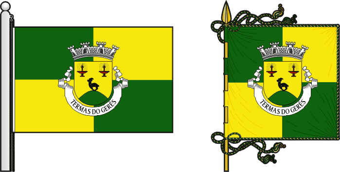 Bandeira e estandarte da Vila das Termas do Gerês - Termas do Gerês Town, flag and banner Bandeira e estandarte da Vila das Termas do Gerês - Termas do Gerês Town, flag and banner