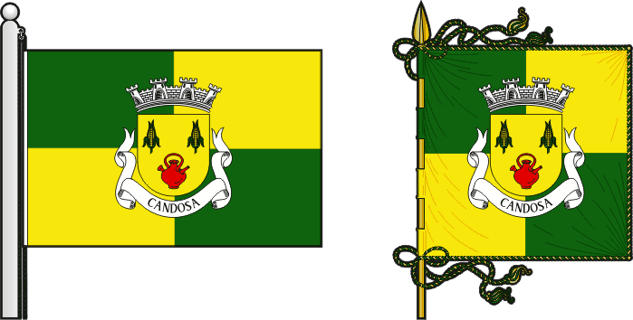 Bandeira e estandarte da freguesia de Candosa - Candosa civil parish, flag and banner Bandeira e estandarte da freguesia de Candosa - Candosa civil parish, flag and banner