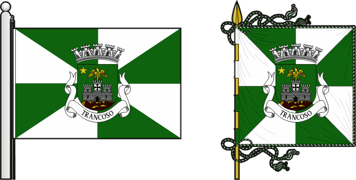 Bandeira e estandarte do Município de Trancoso - Trancoso municipal flag and banner Bandeira e estandarte do Município de Trancoso - Trancoso municipal flag and banner
