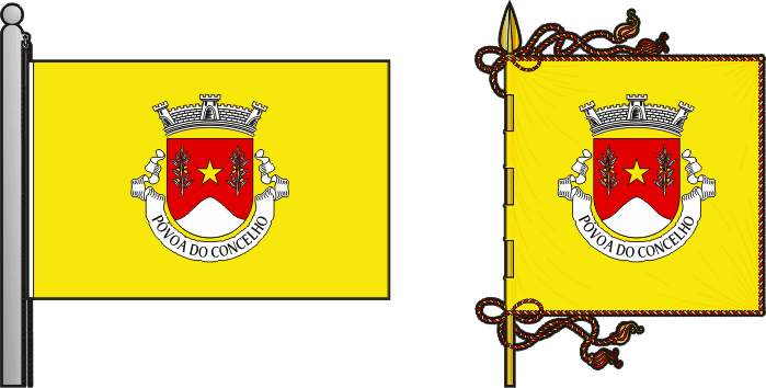 Bandeira e estandarte da freguesia de Póvoa do Concelho - Póvoa do Concelho civil parish, flag and banner Bandeira e estandarte da freguesia de Póvoa do Concelho - Póvoa do Concelho civil parish, flag and banner