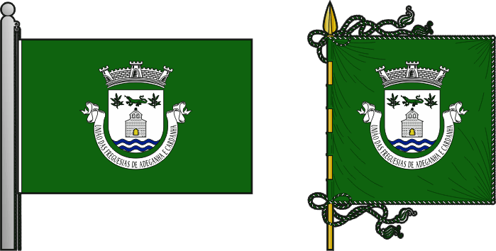 Bandeira e estandarte da Freguesia de Adeganha e Cardanha - Adeganha and Cardanha civil parish, flag and banner Bandeira e estandarte da Freguesia de Adeganha e Cardanha - Adeganha and Cardanha civil parish, flag and banner