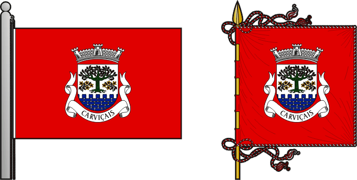 Bandeira e estandarte da freguesia de Carviçais - Carviçais civil parish, flag and banner Bandeira e estandarte da freguesia de Carviçais - Carviçais civil parish, flag and banner
