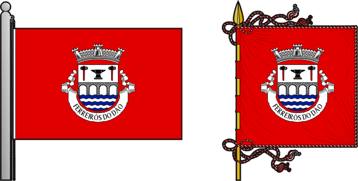 Bandeira e estandarte da freguesia de Ferreirós do Dão - Ferreirós do Dão civil parish, flag and banner Bandeira e estandarte da freguesia de Ferreirós do Dão - Ferreirós do Dão civil parish, flag and banner