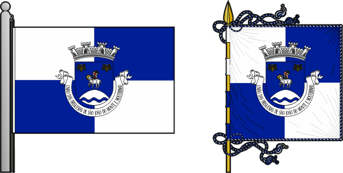Bandeira e estandarte da União das freguesias de São João do Monte e Mosteirinho - São João do Monte and Mosteirinho civil parishes union flag and banner