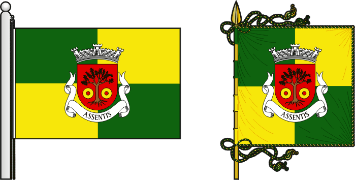 Bandeira e estandarte da freguesia de Assentis - Assentis civil parish, flag and banner