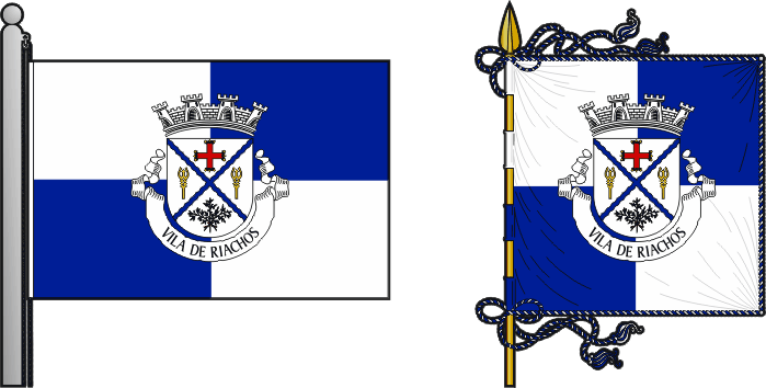 Bandeira e estandarte da freguesia de Riachos - Riachos civil parish, flag and banner