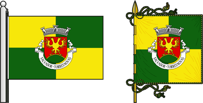 Bandeira e estandarte da antiga freguesia de Torres Novas (Salvador) - Torres Novas (Salvador) former civil parish, flag and banner