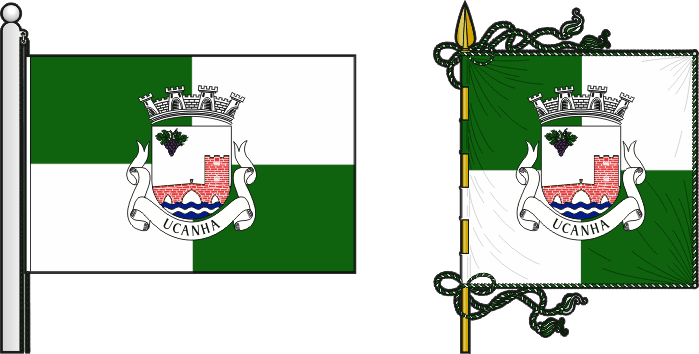 Bandeira e estandarte da antiga freguesia de Ucanha - Ucanha former civil parish, flag and banner