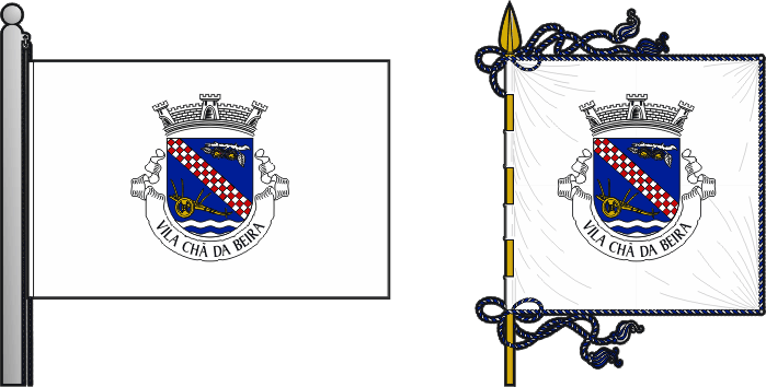 Bandeira e estandarte da antiga freguesia de Vila Chã da Beira - Vila Chã da Beira former civil parish, flag and banner