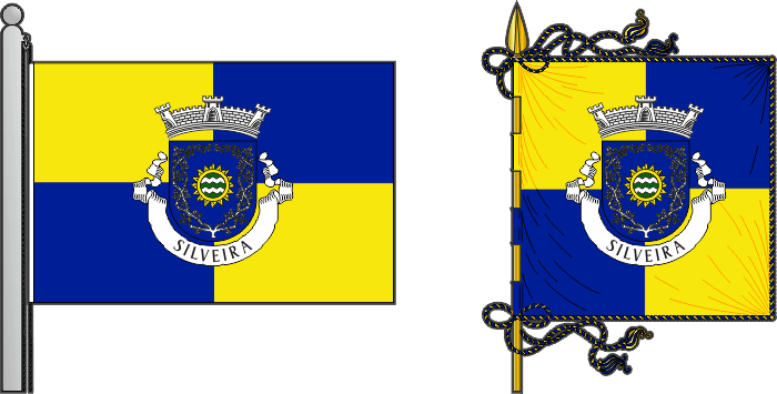 Bandeira e estandarte da freguesia de Silveira - Silveira civil parish, flag and banner